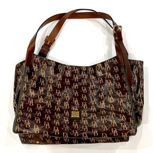 Dooney & Bourke 1975 Anniversary Monogram Coated Canvas and Leather Tote